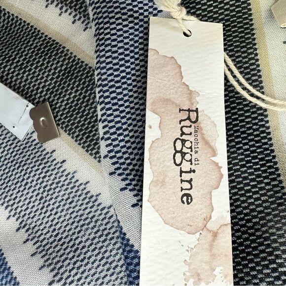 Ruggine green and blue stripe print lightweight kimono NWT size One Size - Picture 6 of 8